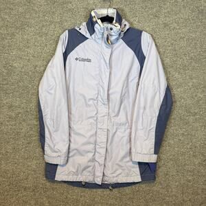 Columbia Jacket Womens Small Purple Core Jacket Hooded Zip Up Snap